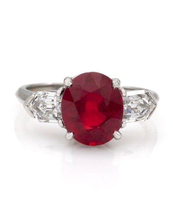 Ruby and Diamond Ring in Platinum